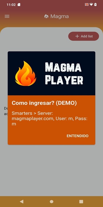 magma player apk contraseña